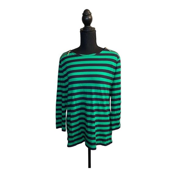 Anne Klein Striped Tee - Picture 1 of 7